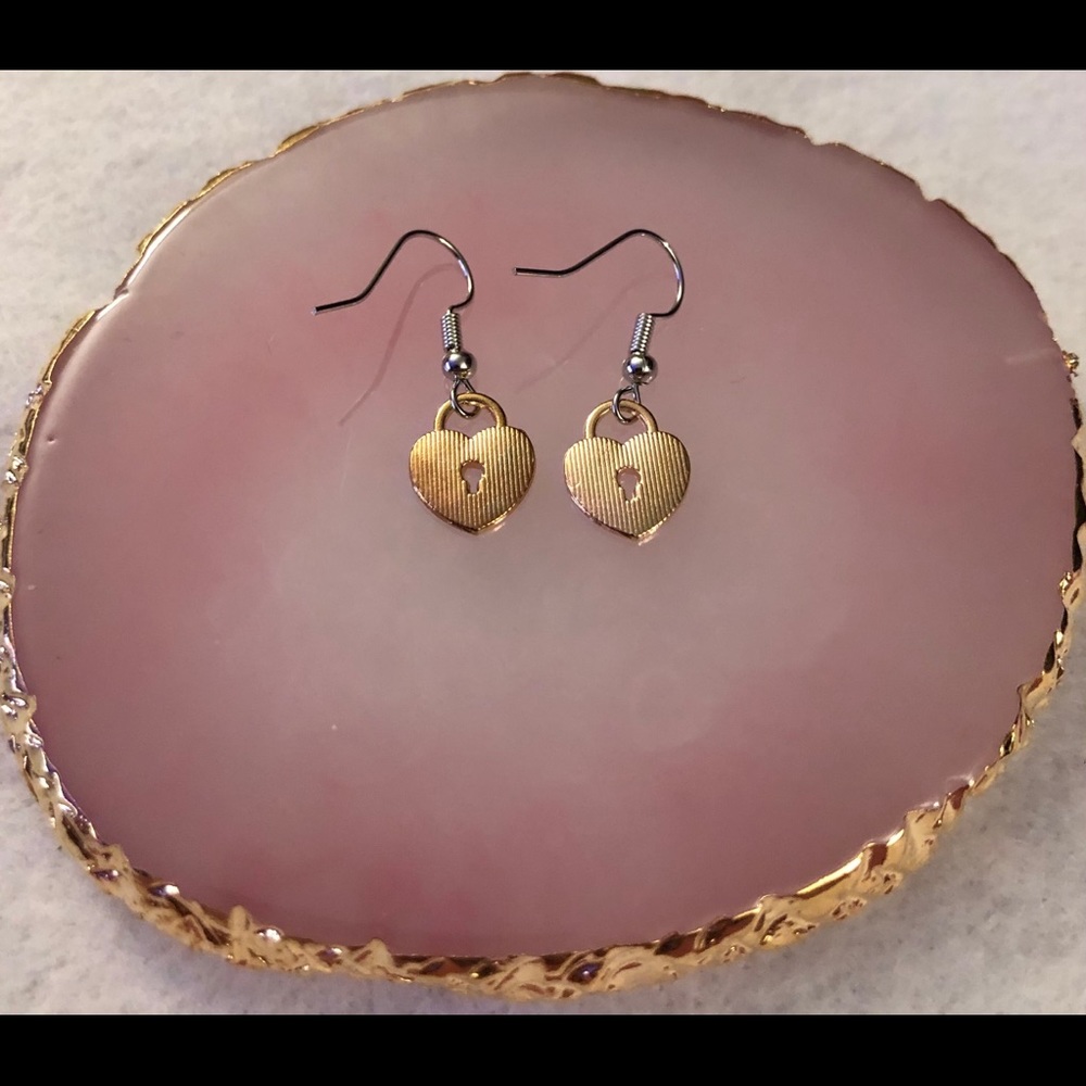 Heart lock earrings - Picture 2 of 2